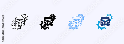 Data Management Icon Set Multiple Style Collection Element For Design