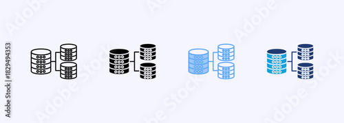 Database Structure Icon Set Multiple Style Collection Element For Design
