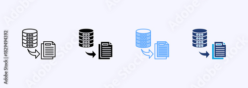 Data Transformation Icon Set Multiple Style Collection Element For Design