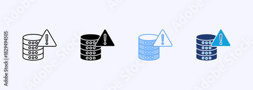 Data Risk Icon Set Multiple Style Collection Element For Design