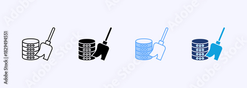 Data Cleaning Icon Set Multiple Style Collection Element For Design