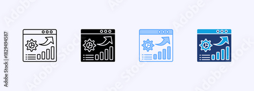 Statistics Icon Set Multiple Style Collection Element For Design