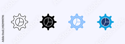 Statistics Management Icon Set Multiple Style Collection Element For Design