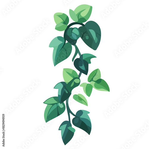 2D flat vector illustration of Trailing Jade, designed in a clean icon style and isolated on a white background.