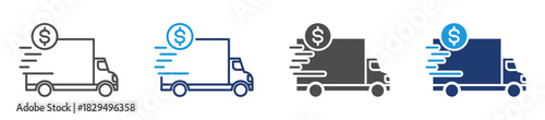 transportation cost icon sheet multiple style