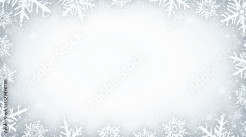 Christmas Celebration Design Element With Frosted Snowflake Border.