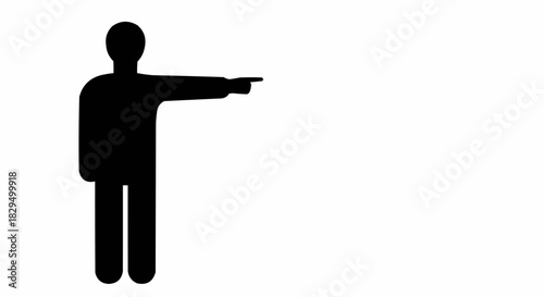 Silhouette of a Person Pointing to the Right.