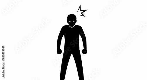 Silhouette of a person with a symbol above their head indicating anger.