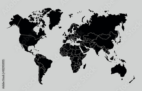 High quality world map vector illustration
