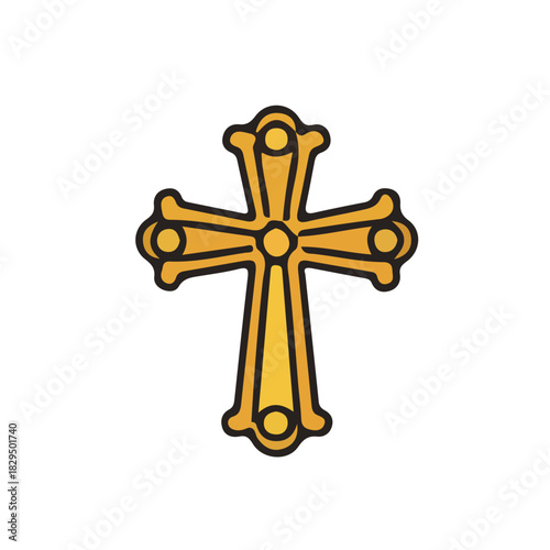 Symbol of Faith: An exquisite golden cross stands as a timeless emblem of hope, faith, and spirituality. Its intricate design conveys a sense of reverence and devotion.