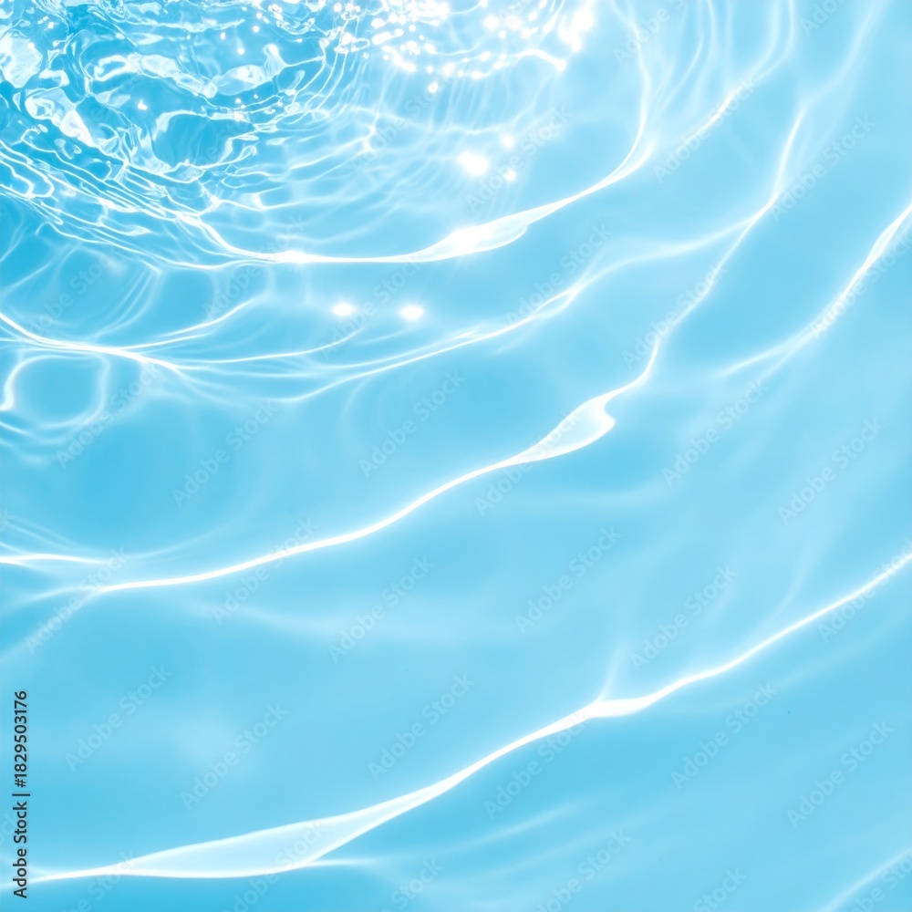 Fototapeta premium Light blue water with ripples and waves background
