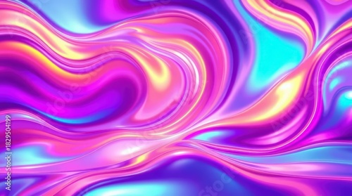 Abstract fluid art background with vibrant iridescent colors and flowing shapes