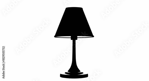 Elegant Silhouette of a Classic Table Lamp with Conical Shade.