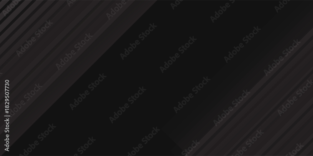 Obraz premium Black abstract background design. Modern wavy line pattern (guilloche curves) in monochrome colors. Premium stripe texture for banner, business backdrop. Dark horizontal