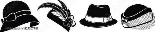 Vintage and retro hats vector collection