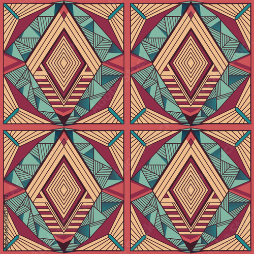Geometric pattern in ethnic style. Vector seamless print. 