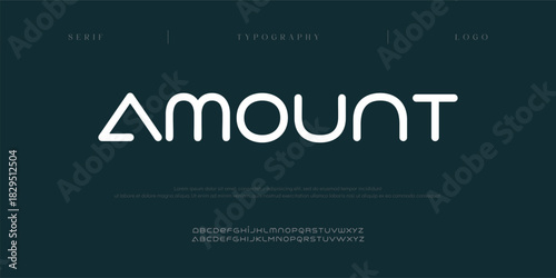Amount, Creative logo sport modern alphabet font. Typography, abstract technology, fashion, digital, future technology logos fonts. vector illustration
