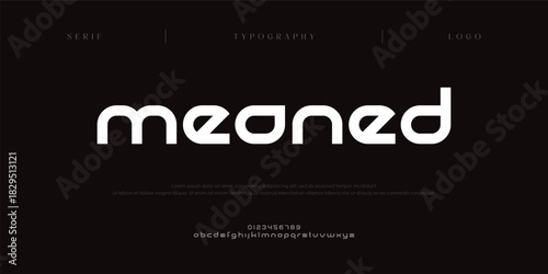 Meaned, Modern abstract urban logo alphabet fonts. Typography sport, game, technology, fashion, digital, minimal, future, creative logos font. vector illustration
