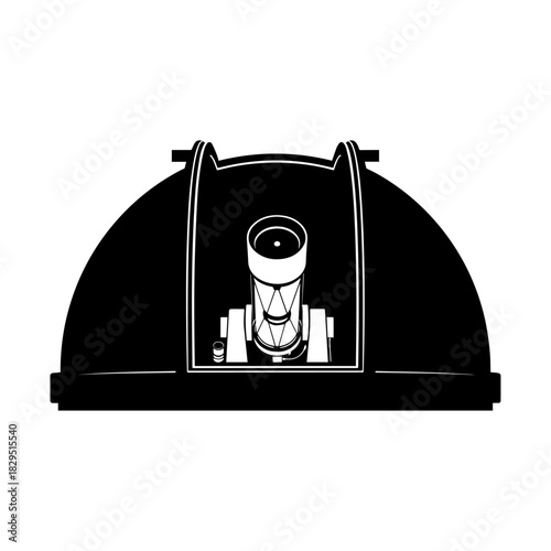 Astronomical Observatory Dome with Telescope for Stargazing and Scientific Research.