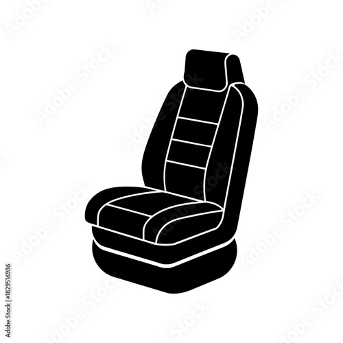Minimal Car Seat Icon – Flat Vehicle Seat Vector.