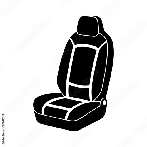 Vehicle Seat Symbol – Simple Car Seat Vector Illustration.