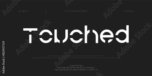 Touched, Abstract sport modern alphabet logo font. Typography bold typeface for sport, technology, digital, future creative logos fonts. vector illustration

