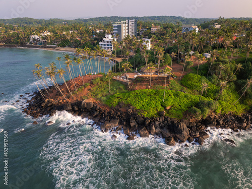 Aerial view of Coconut Tree Hill in Mirissa, Sri Lanka