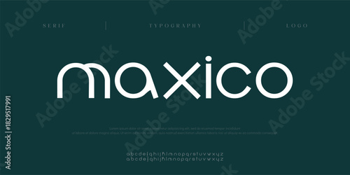 Maxico, Sport modern minimal logo alphabet fonts. Typography minimalist urban sans serif fashion creative sport logos fonts. vector illustration
