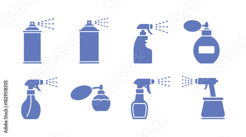 Spray icon collection. Vector illustration placed on a white surface.
