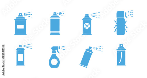 Icon set of sprays. Vector illustration on a white background.