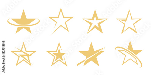 Set creative star clip art. Icons star for logo. Simple flat symbols, vector elements