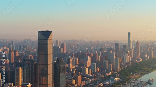 Wuhan city landmark skyline scenery