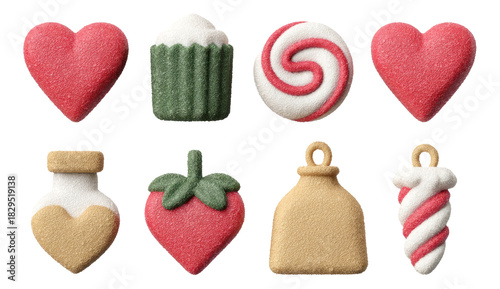 Sweet Day Alchemy Set of Textured 3D Illustrations of Isolated Candy and Treats