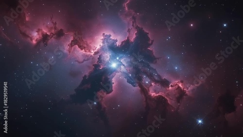 Glowing Nebula in deep space