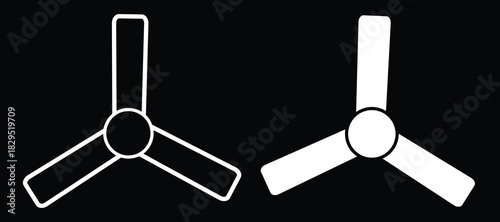 
Ceiling fan icon set. Overhead Fan Direction sign. cooling, and home appliance symbols vector illustration

