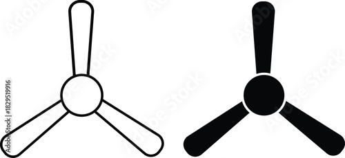 
Ceiling fan icon set. Overhead Fan Direction sign. cooling, and home appliance symbols vector illustration

