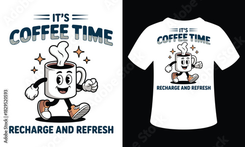 coffee time t-shirt  vector illustration design