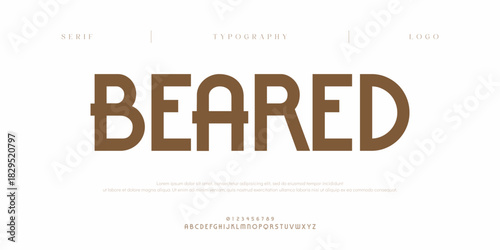 Beared, modern minimal logo alphabet font. Typography abstract minimalist sans serif typeface technology, electronic, sport, music, creative logos fonts. vector illustration
