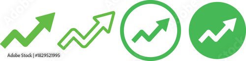 upward arrow icon. upward trending jagged line arrow icon on white, symbolizing growth on Transparent Background. Finance data UI sign. Business growth pictogram.
