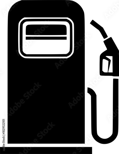 black gas pump silhouette on a white background