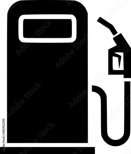 black gas pump silhouette on a white background