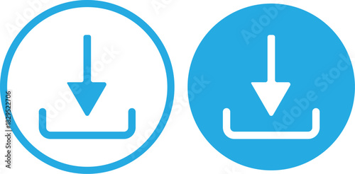 download icon button. Files download icons symbol in line and flat style on Transparent Background
