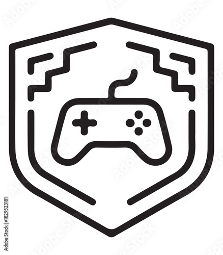 Gaming achievement badge outline design