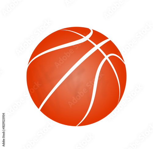 Bright glossy basketball icon featuring smooth highlights and vector lines, ideal for sports branding, fitness visuals, and modern graphic layouts.