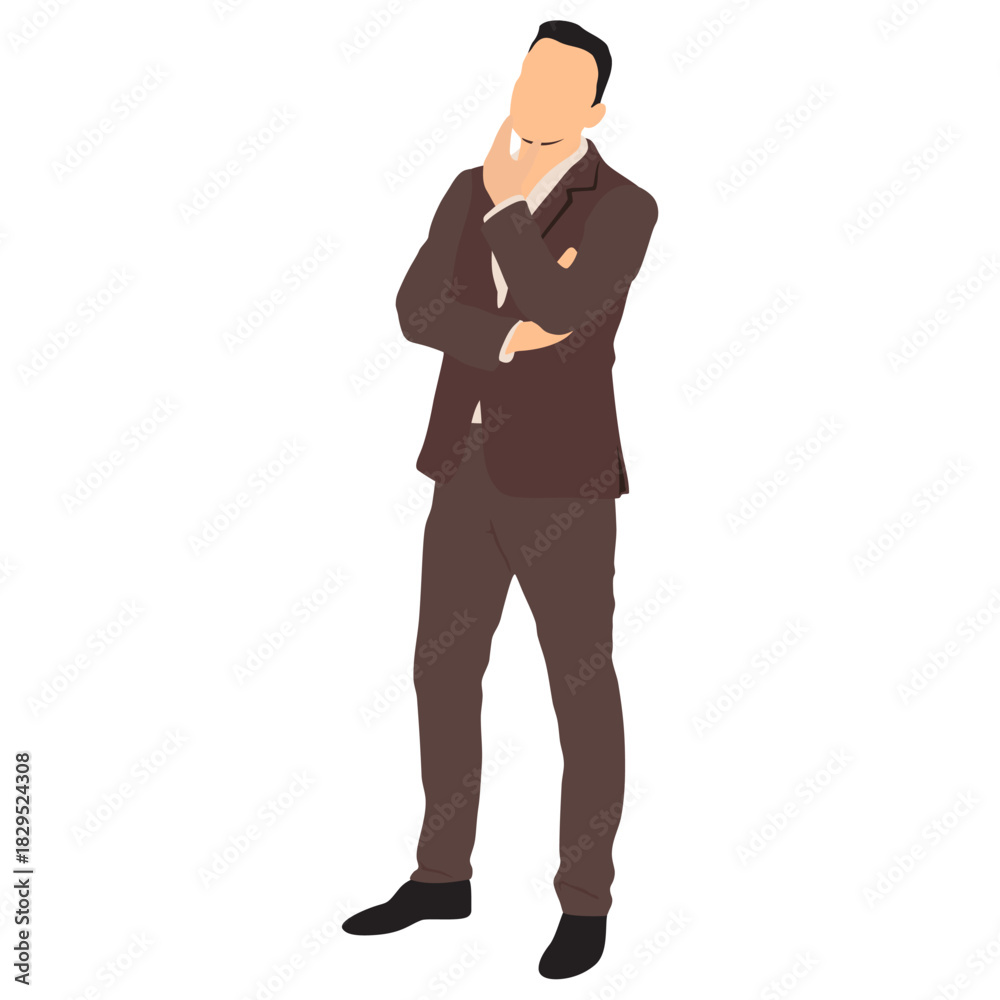 Fototapeta premium Businessman in action vector illustration on white background.
