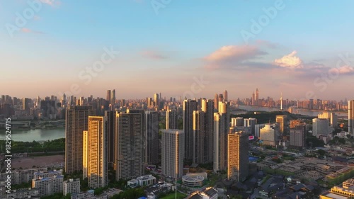 Wuhan city landmark skyline scenery