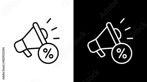 Promotion White Icon Set Design