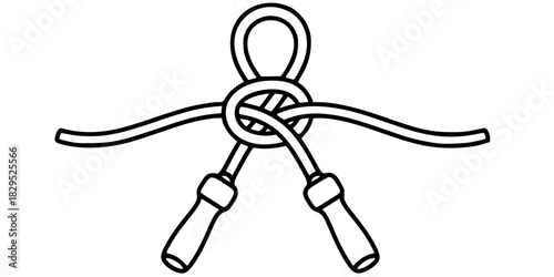 Continuous Line Jump Rope Knot Logo Vector