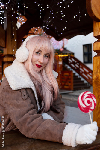 Winter Fashion Portrait at Christmas Market