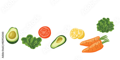 set of bright healthy organic vegetables